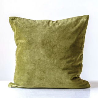 Green Velvet Throw Pillow