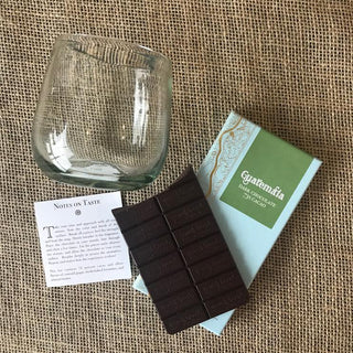 Chocolate and wine, French broad chocolate asheville nc, small batch graphics and goods new bern nc, stemless wine glass, recycled glass, wine tasting, chocolate tastings, perfect pair, hand made, hostess gift 