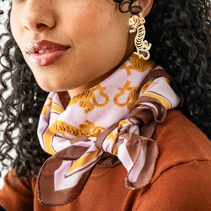 Tiger Print Square Scarf