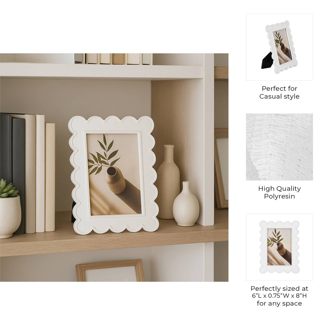 White Scallop Photo Frame
