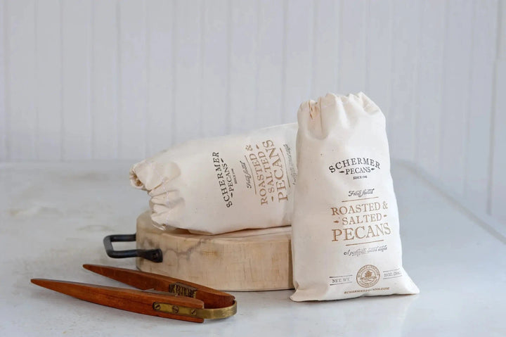 ROASTED AND SALTED PECANS - Ga Grown - 12 Cloth Bags/Case-Small Batch Specialty Gifts