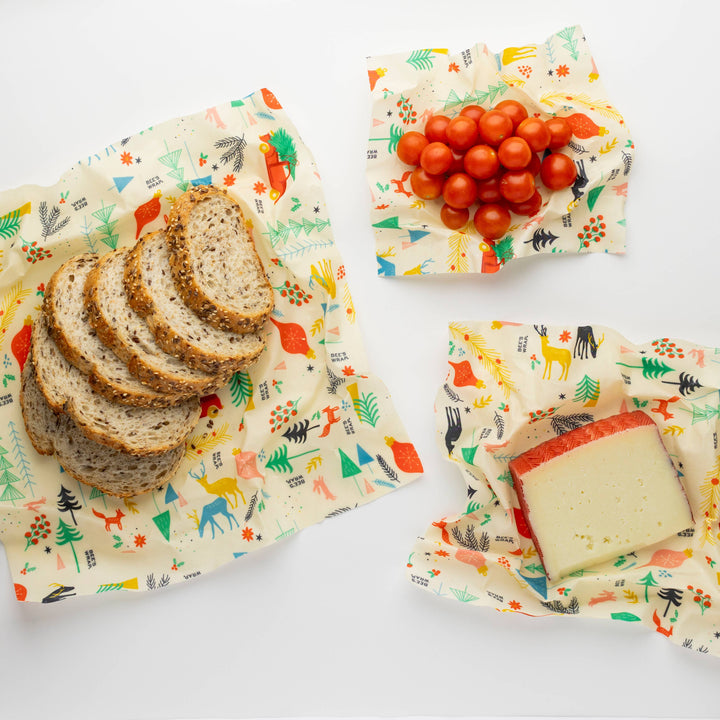 Bees Wrap Reusable Beeswax Food Wrap Roll -Winter Wonderland