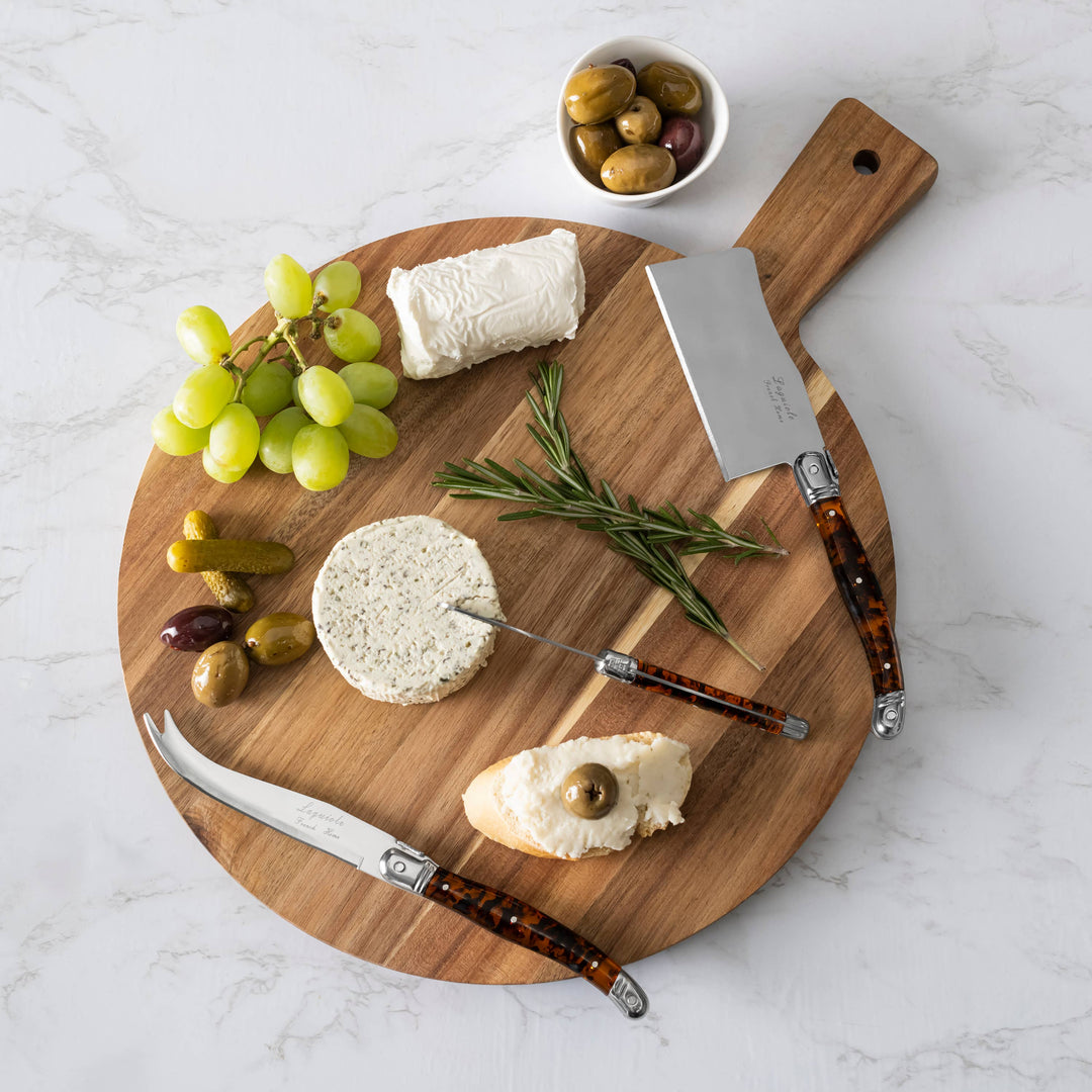 French Home 3-Piece Laguiole Tortoise Shell Cheese Knife Set