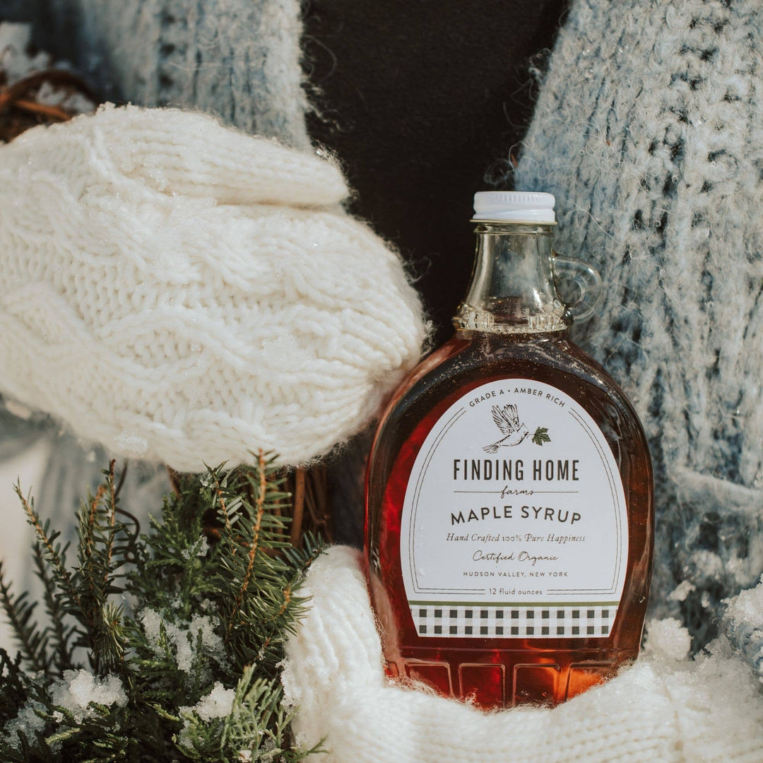 100% Certified Organic Maple Syrup - 12 oz Decorative Glass-Small Batch Specialty Gifts