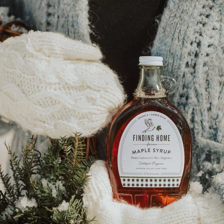 100% Certified Organic Maple Syrup - 12 oz Decorative Glass-Small Batch Specialty Gifts