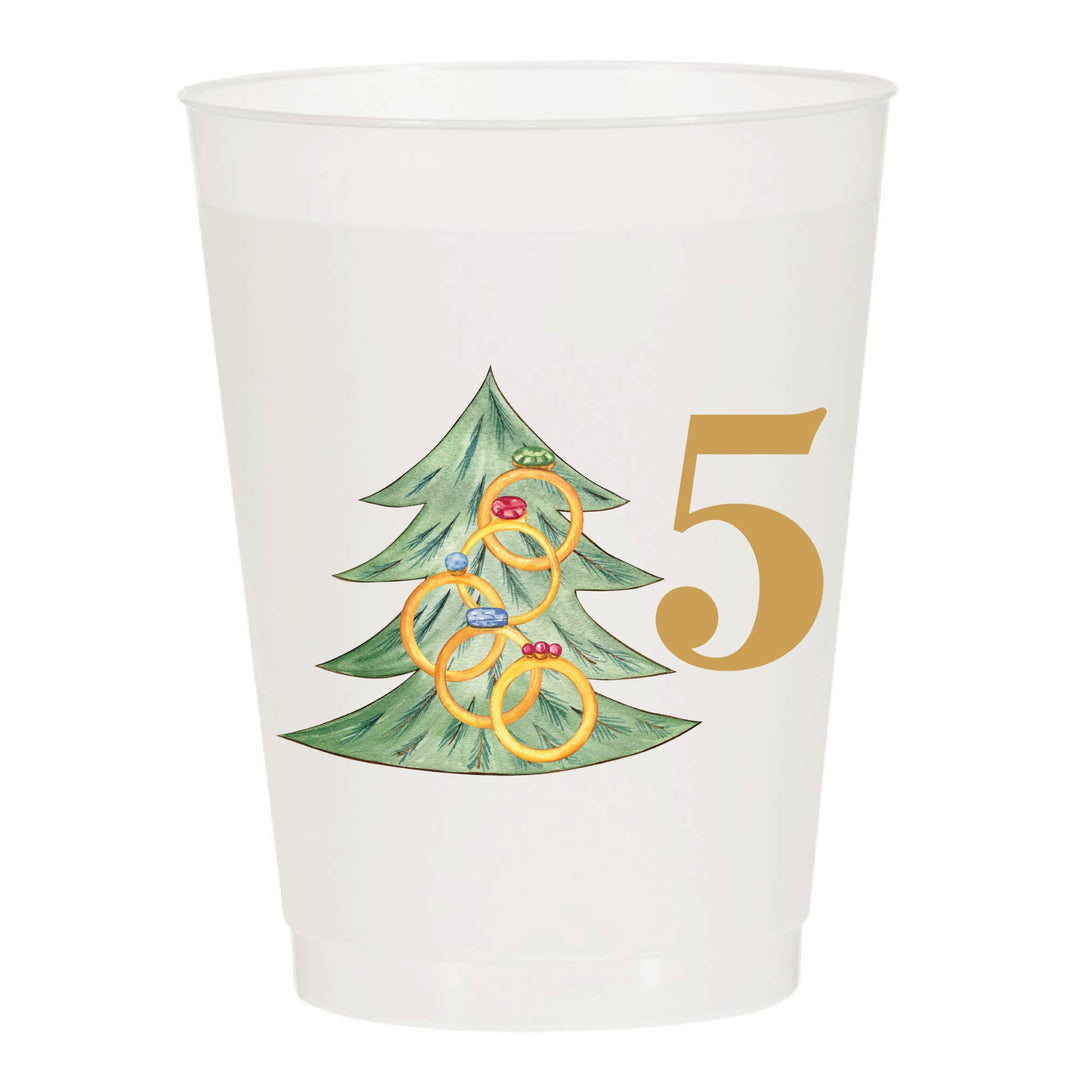 12 Days of Christmas Frosted Cups / 12 Cups - Christmas