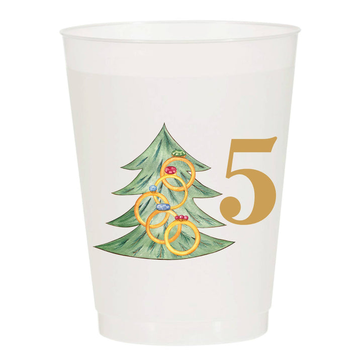 12 Days of Christmas Frosted Cups / 12 Cups - Christmas
