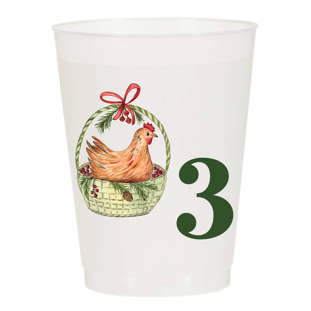 12 Days of Christmas Frosted Cups / 12 Cups - Christmas