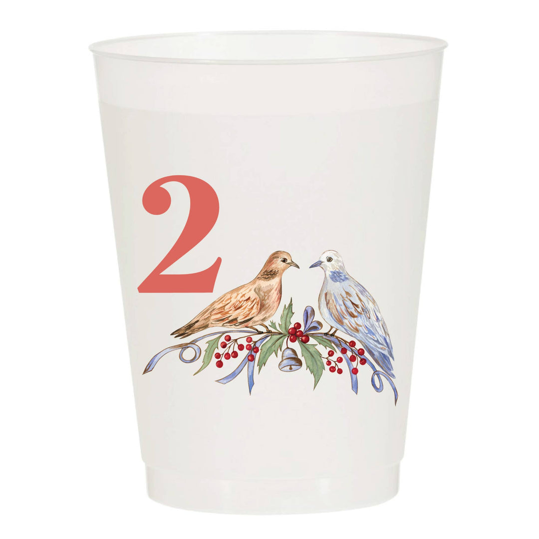 12 Days of Christmas Frosted Cups / 12 Cups - Christmas