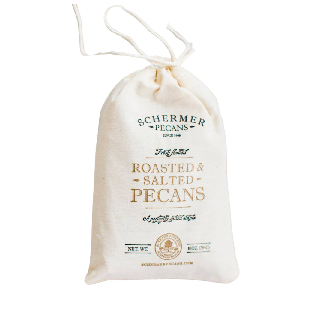 ROASTED AND SALTED PECANS - Ga Grown - 12 Cloth Bags/Case-Small Batch Specialty Gifts
