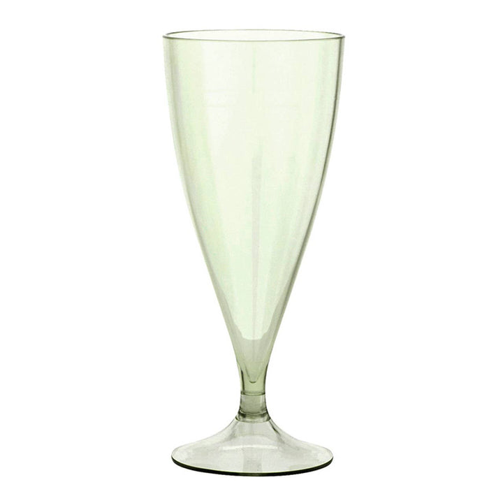 Clear glass goblet on a white background