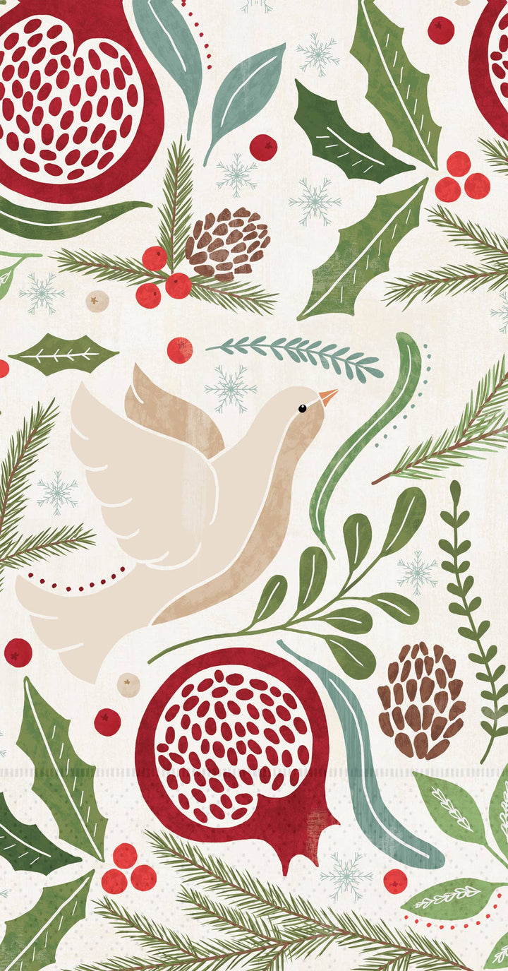 Winter Berry Dove Christmas Napkins