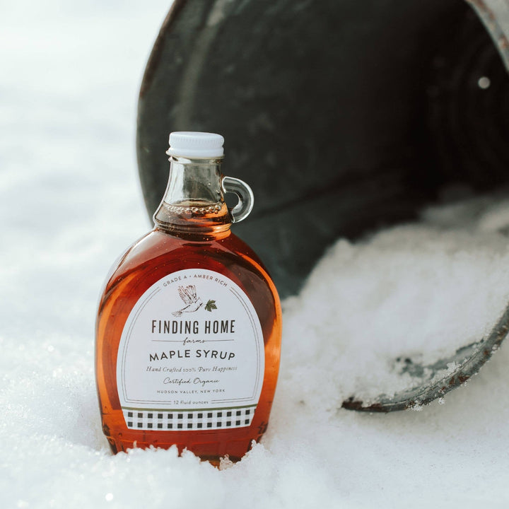 100% Certified Organic Maple Syrup - 12 oz Decorative Glass-Small Batch Specialty Gifts