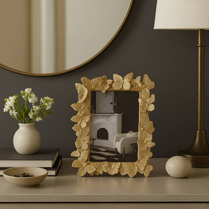 Butterfly Gold Resin Frame,  4x6