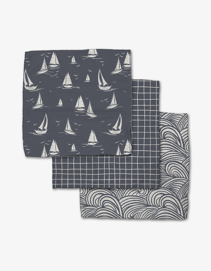 Geometry Coastal Day Dishcloth Set-Small Batch Specialty Gifts