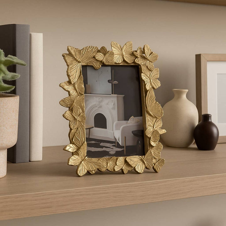 Butterfly Gold Resin Frame,  4x6