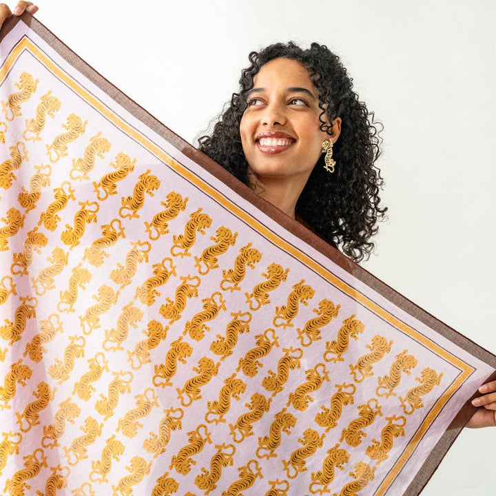 Tiger Print Square Scarf