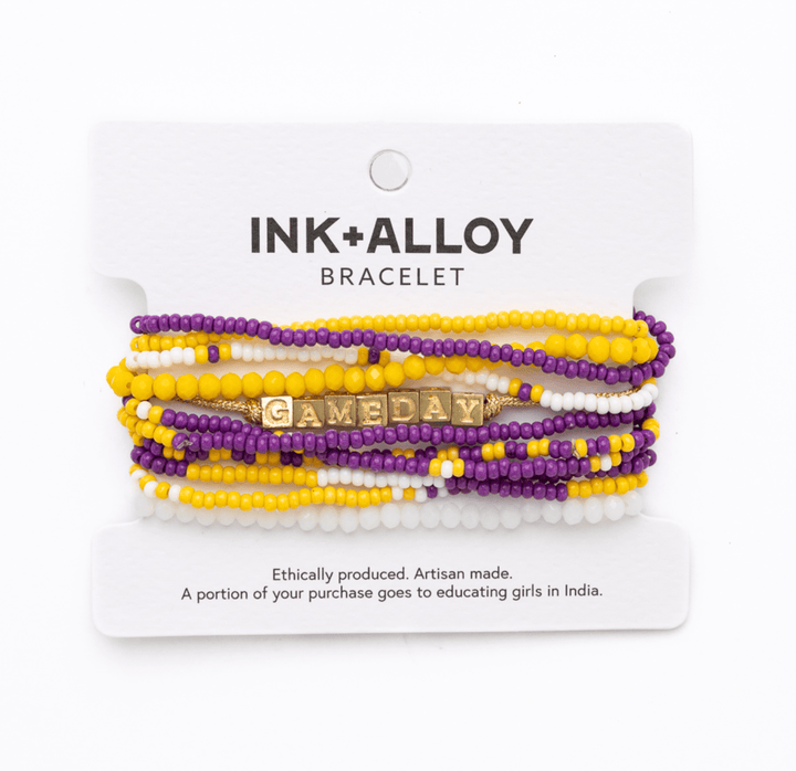 Bracelet Stack Game Day Purple + Gold