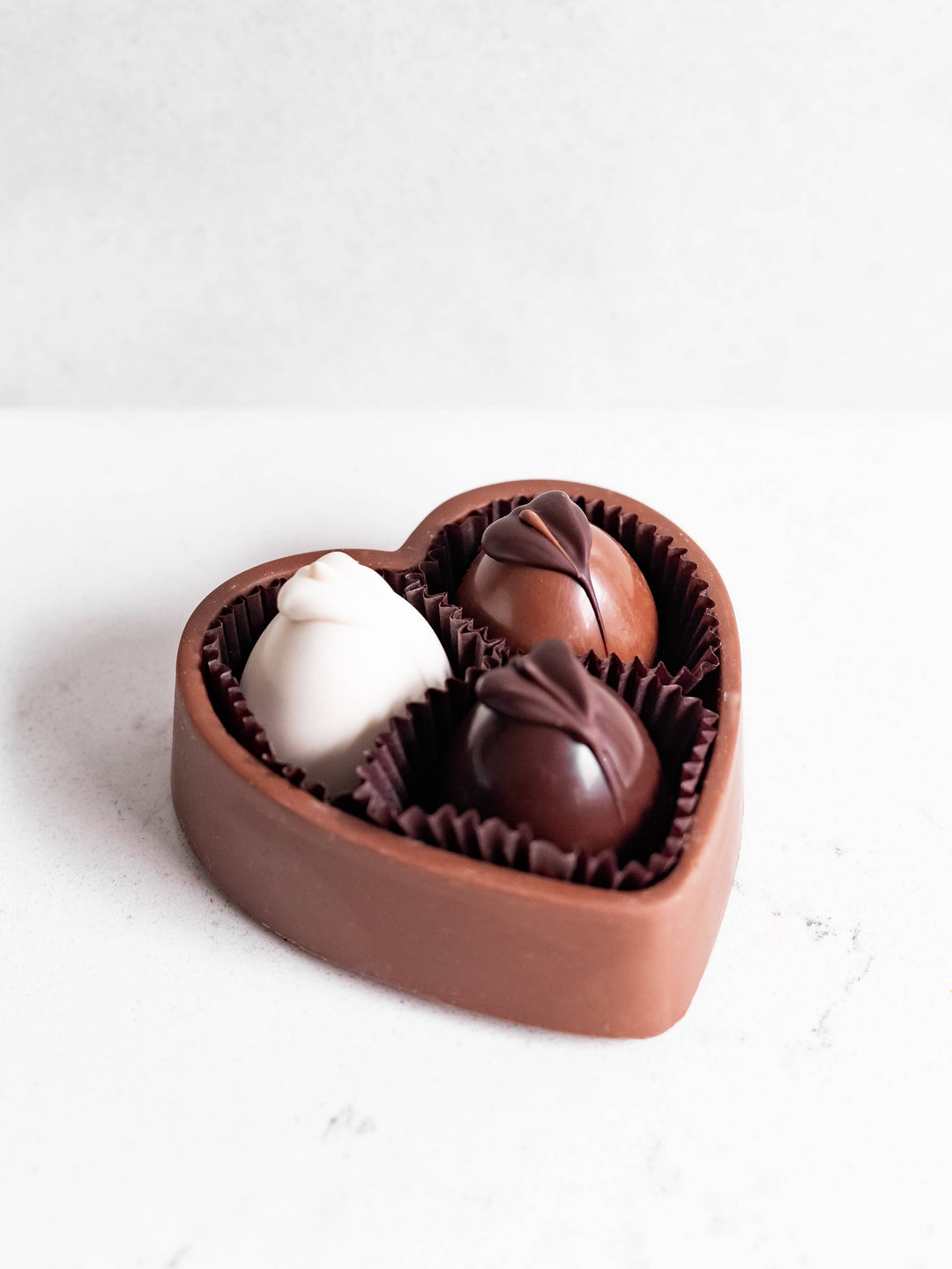 Valentine's 6oz Milk Chocolate Heart Box with Three Truffles