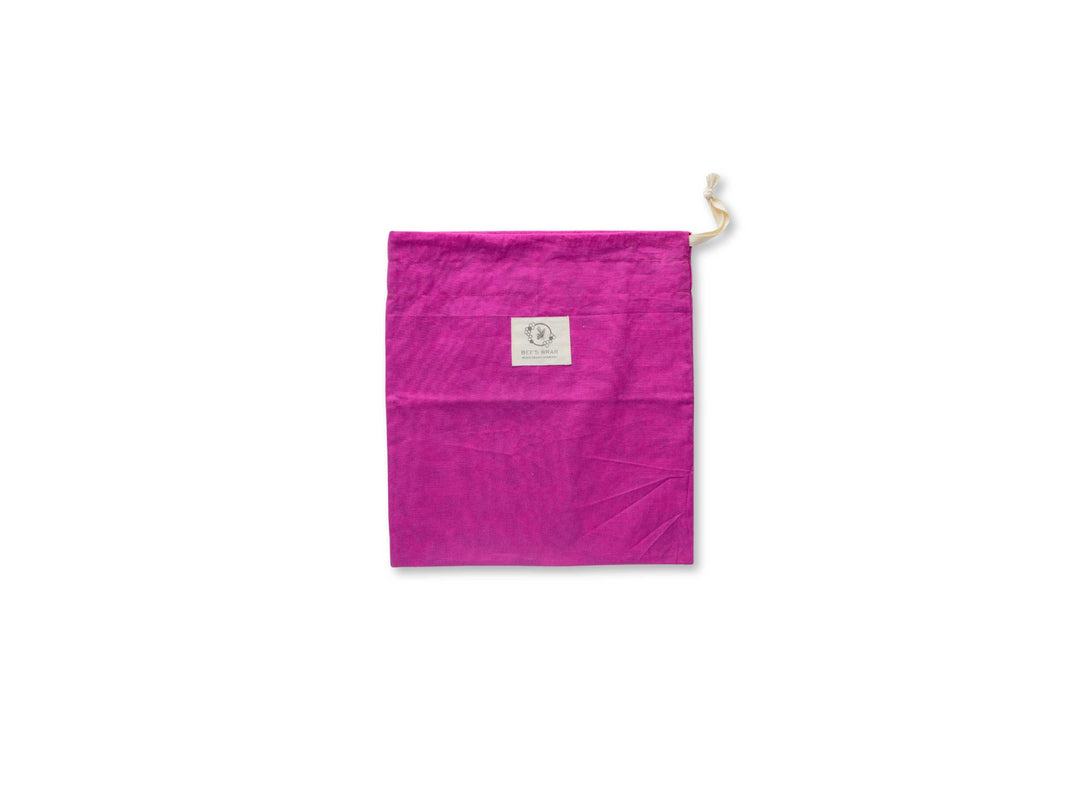 Bees Wrap Reusable Beeswax Lined Artisan Bread Bag - Magenta