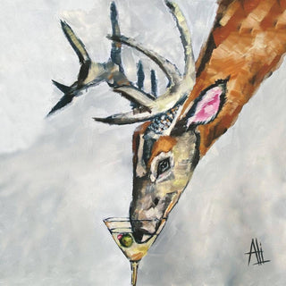 Martini Deer Cocktail Napkin