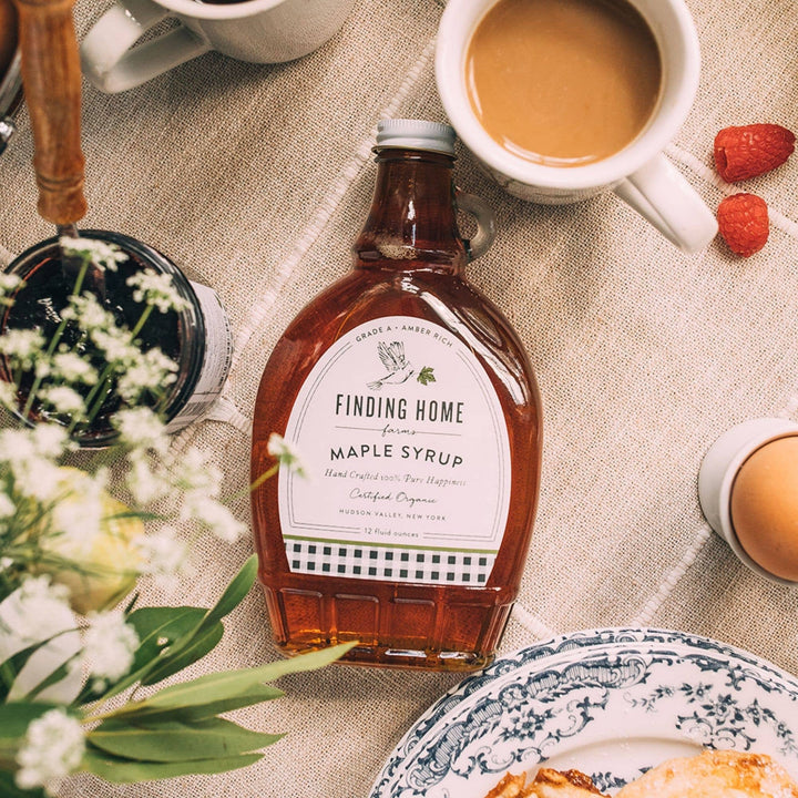 100% Certified Organic Maple Syrup - 12 oz Decorative Glass-Small Batch Specialty Gifts