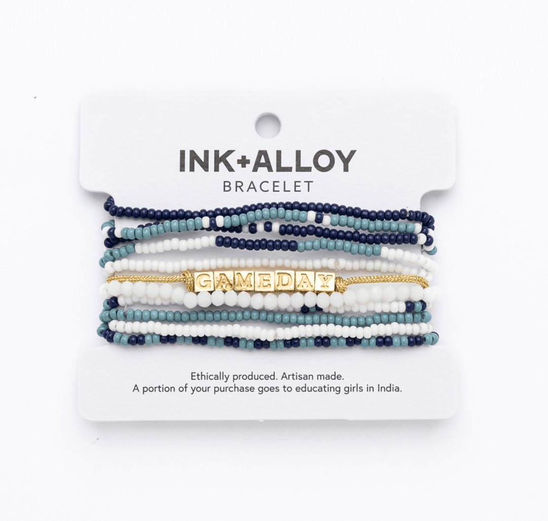 Bracelet Stack Game Day Light Blue + White + Navy Wholesale