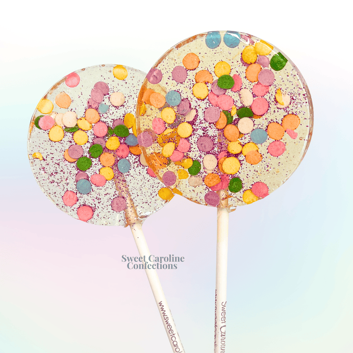 Celebration Sparkle Lollipops, Birthday Cake, 10/Case -VEGAN