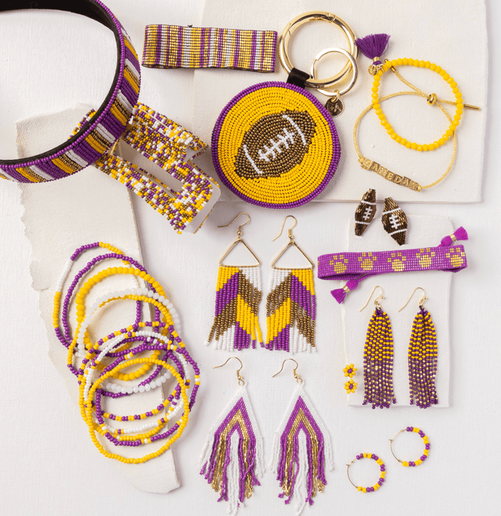 Bracelet Stack Game Day Purple + Gold