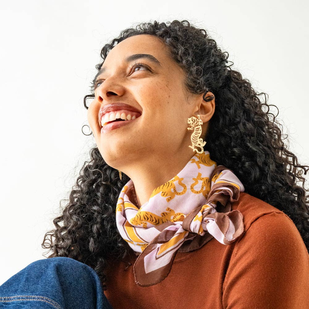 Tiger Print Square Scarf