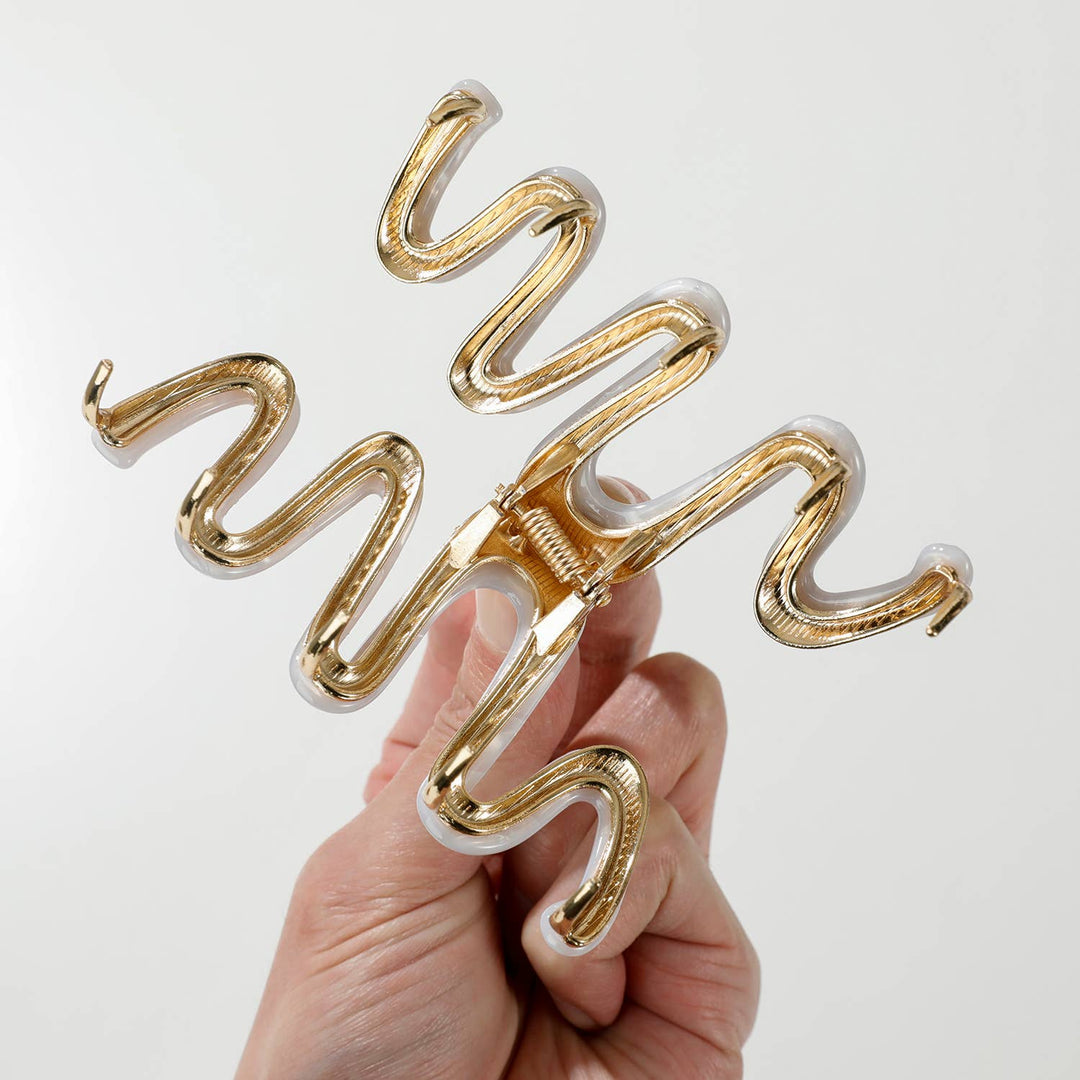 Willow Coastal Metal Squiggle Claw Clip