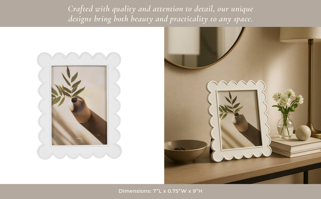 White Scallop Photo Frame