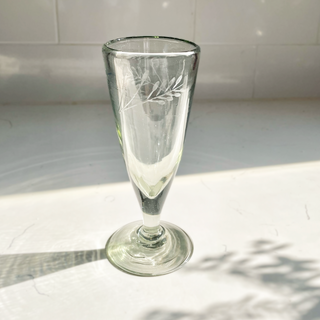 Handblown Etched Champagne Glass