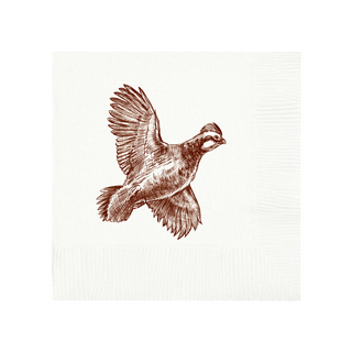 Quail White Beverage Napkins