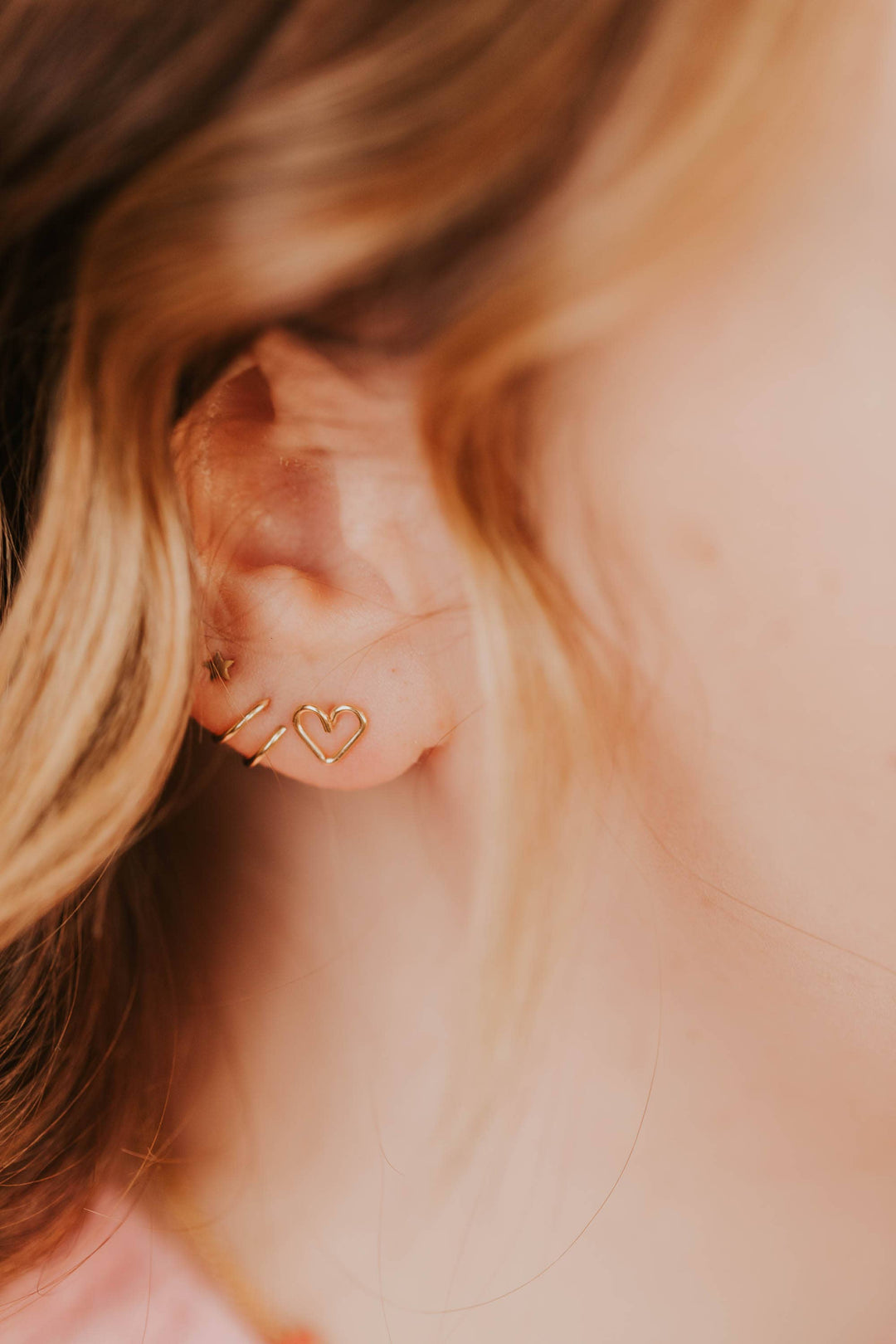 Open Heart Posts | 14kt Gold Fill + Sterling Silver