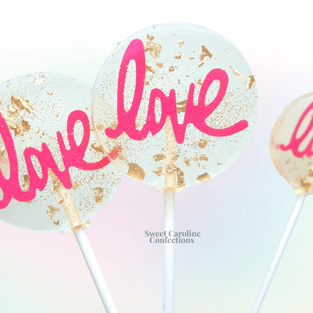 LOVE Sparkle Lollipops, Cotton Candy, 10/Case VEGAN