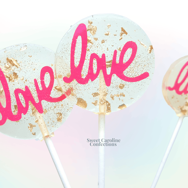 LOVE Sparkle Lollipops, Cotton Candy, 10/Case VEGAN