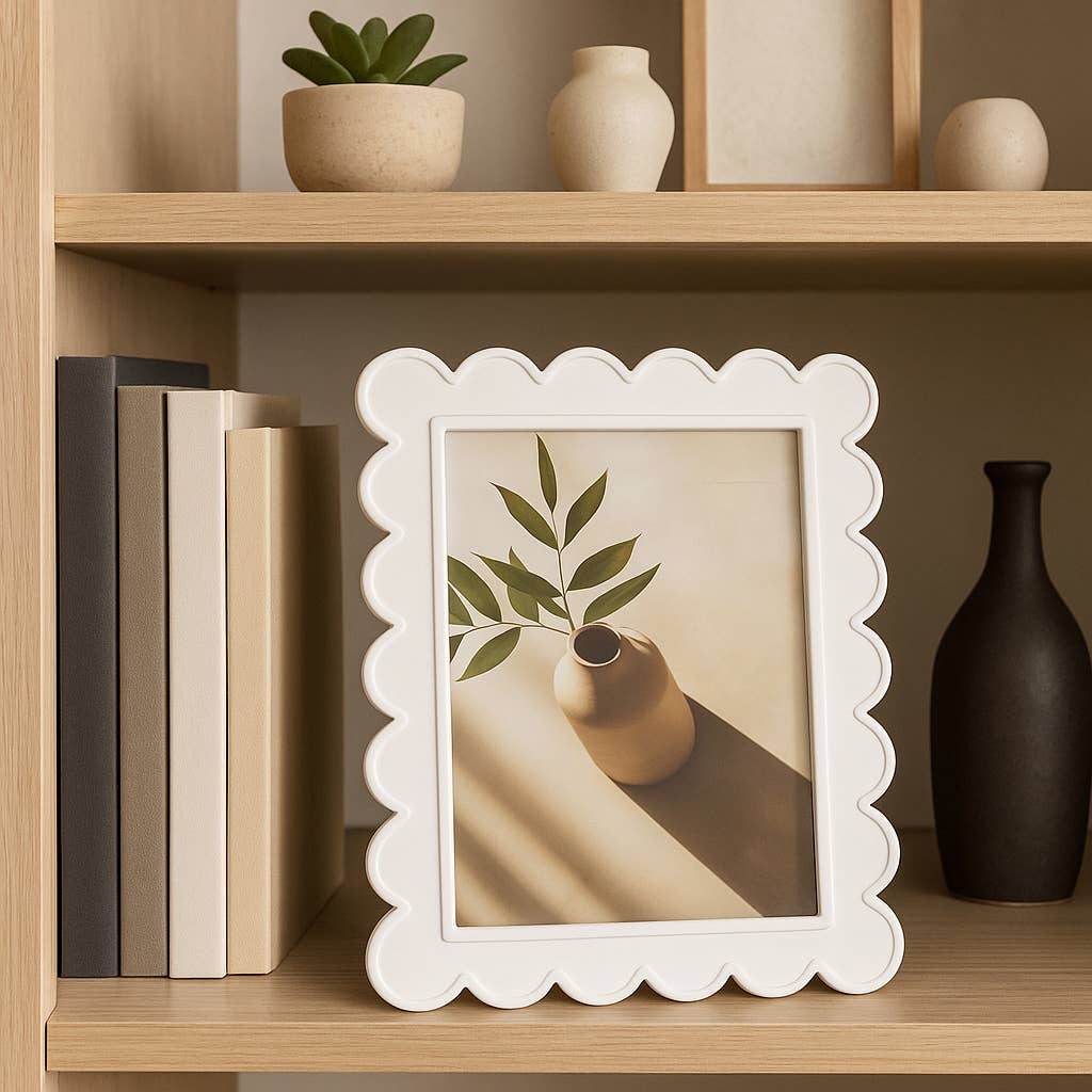 White Scallop Photo Frame