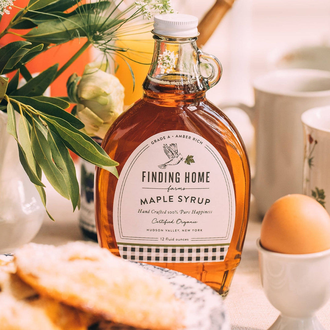 100% Certified Organic Maple Syrup - 12 oz Decorative Glass-Small Batch Specialty Gifts