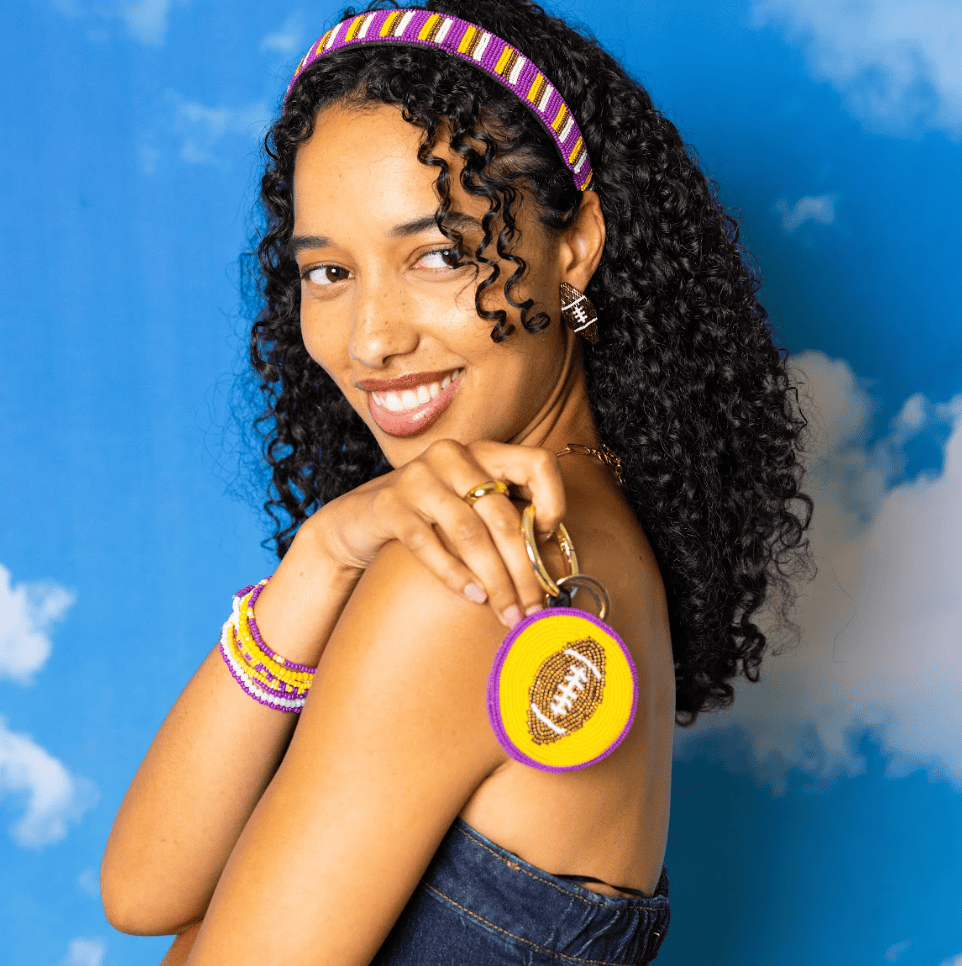 Bracelet Stack Game Day Purple + Gold