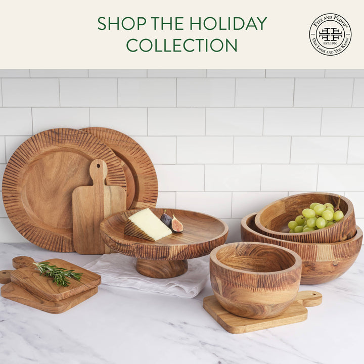 Fitz & Floyd Caleb Wood Mini Serve Boards S4 Open Stock-Small Batch Specialty Gifts