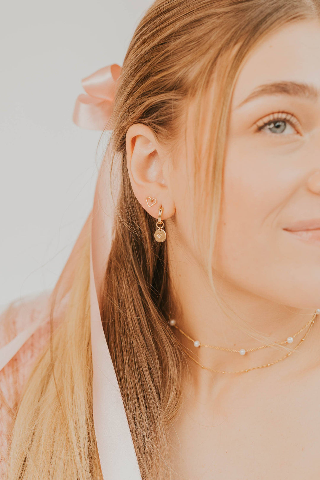 Open Heart Posts | 14kt Gold Fill + Sterling Silver