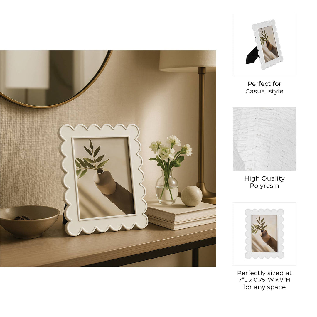 White Scallop Photo Frame
