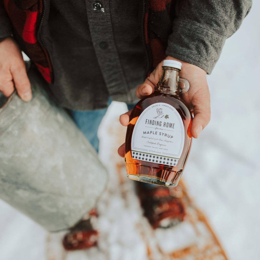 100% Certified Organic Maple Syrup - 12 oz Decorative Glass-Small Batch Specialty Gifts