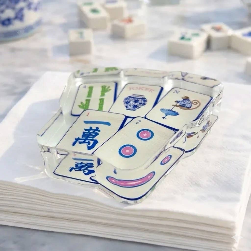 Acrylic mahjong tile napkin weight 