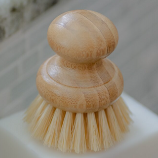 With a bamboo handle and medium weight agave fiber bristles, it is ideal for general dish washing. It can also be used on vegetables that need a good scrub!