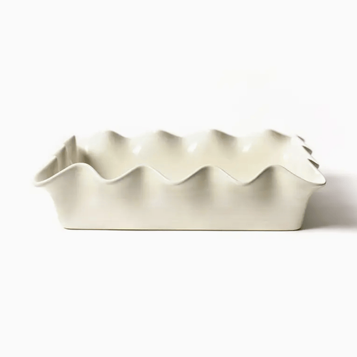 Ruffled rectangular casserole dish