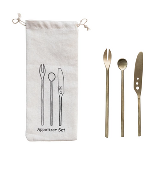 Brass Appetizer Cutlery Set