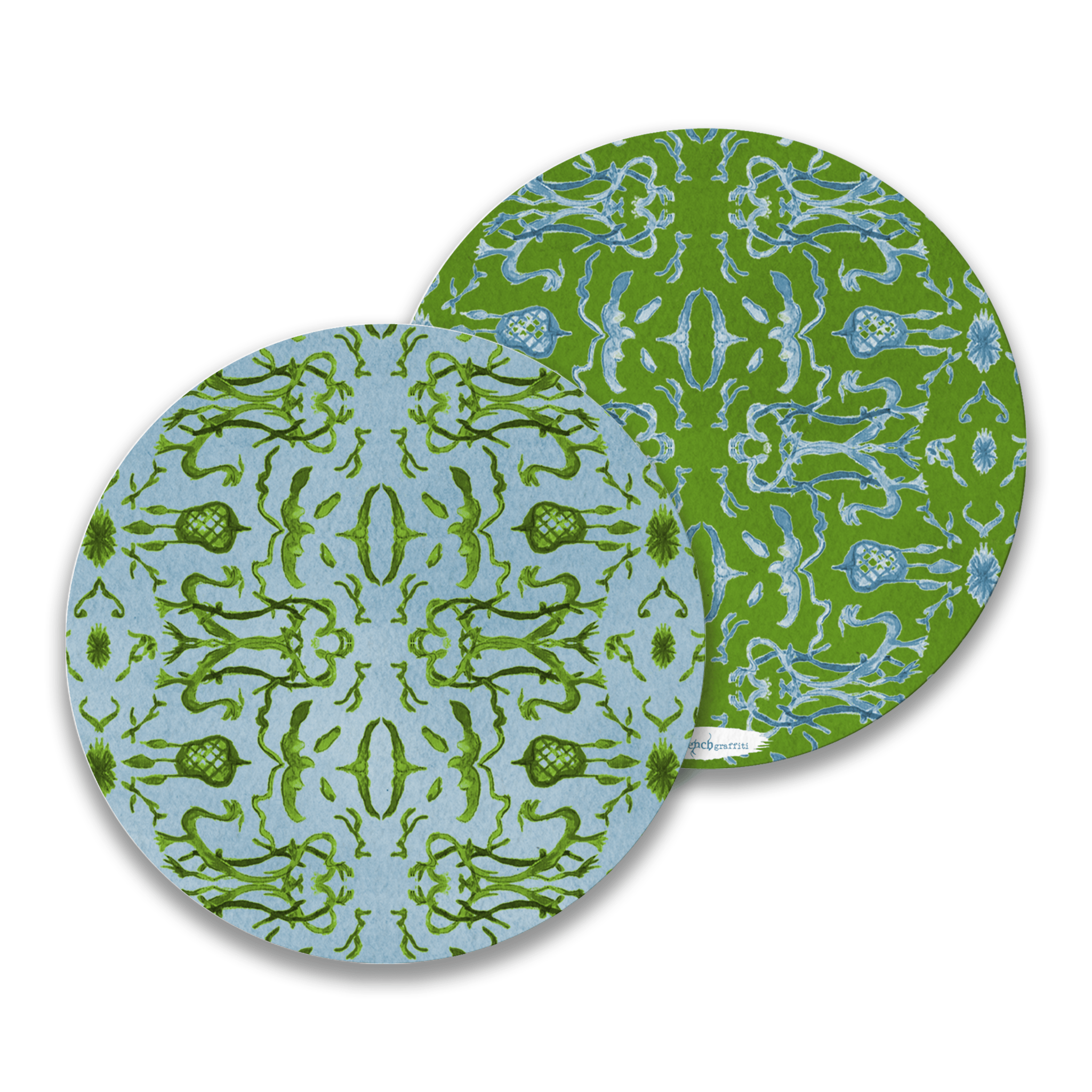 Paper Tea Coaster Reversible Paper Drink Coasters Set of 24 | Hand-Painted Designs