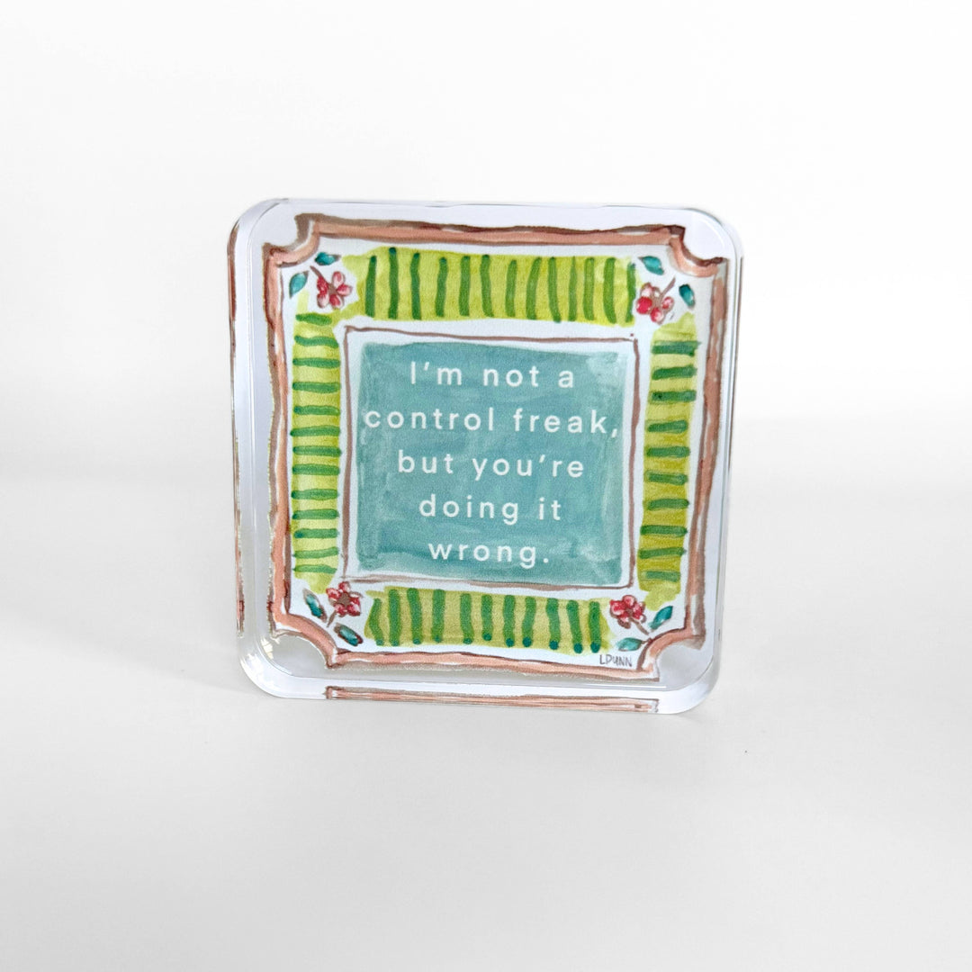 Small rectangular product with text on a white background